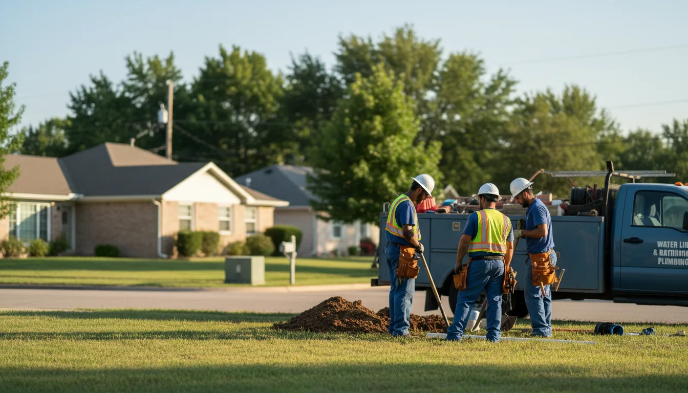Residential water line and bathroom plumbing service in Columbus, NE
